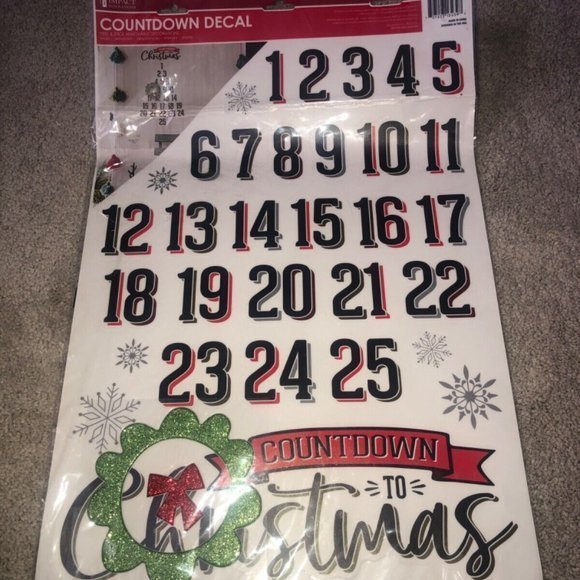 Countdown To Christmas Wall Window Mirror Decals Advent Calendar‎ New - Picture 11 of 12